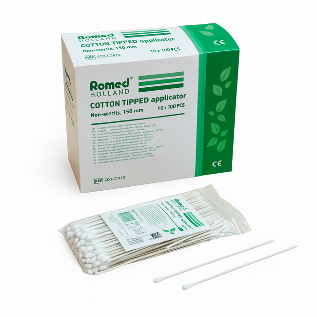 Romed wattenstaafjes niet-steriel 150 mm – ECO (CTA15)