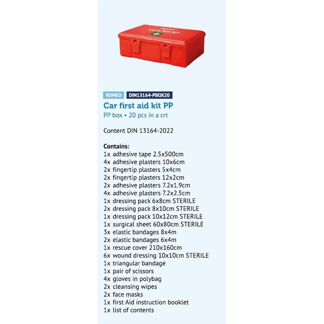 Romed Auto Verbanddoos DIN 13164 – PP Box