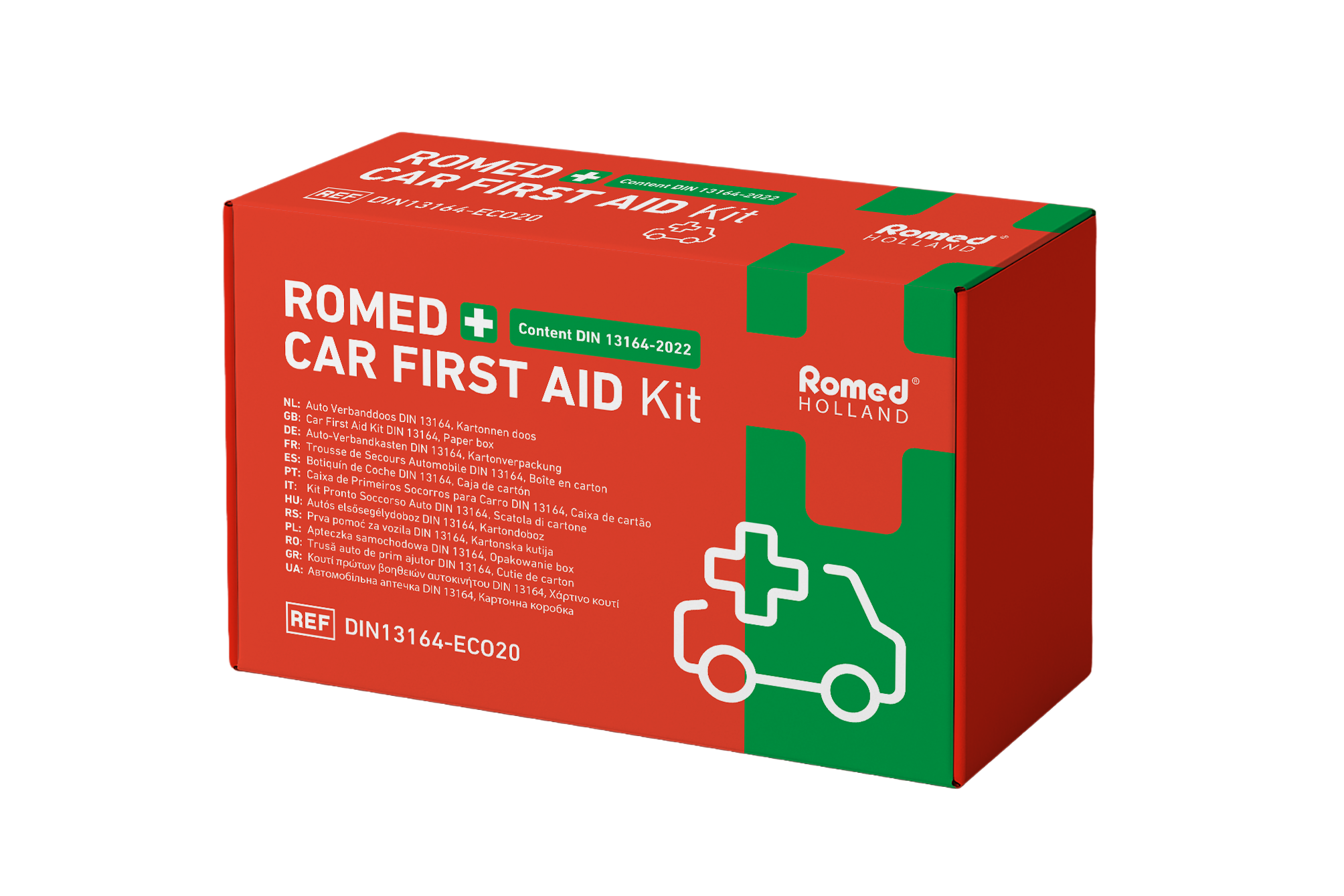 Romed Romed Auto Verbanddoos DIN 13164 – Papieren Doos