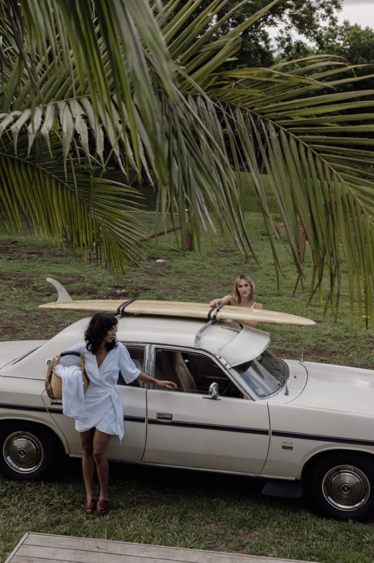 Rhythm Santorini Tie Front Mini Dress White