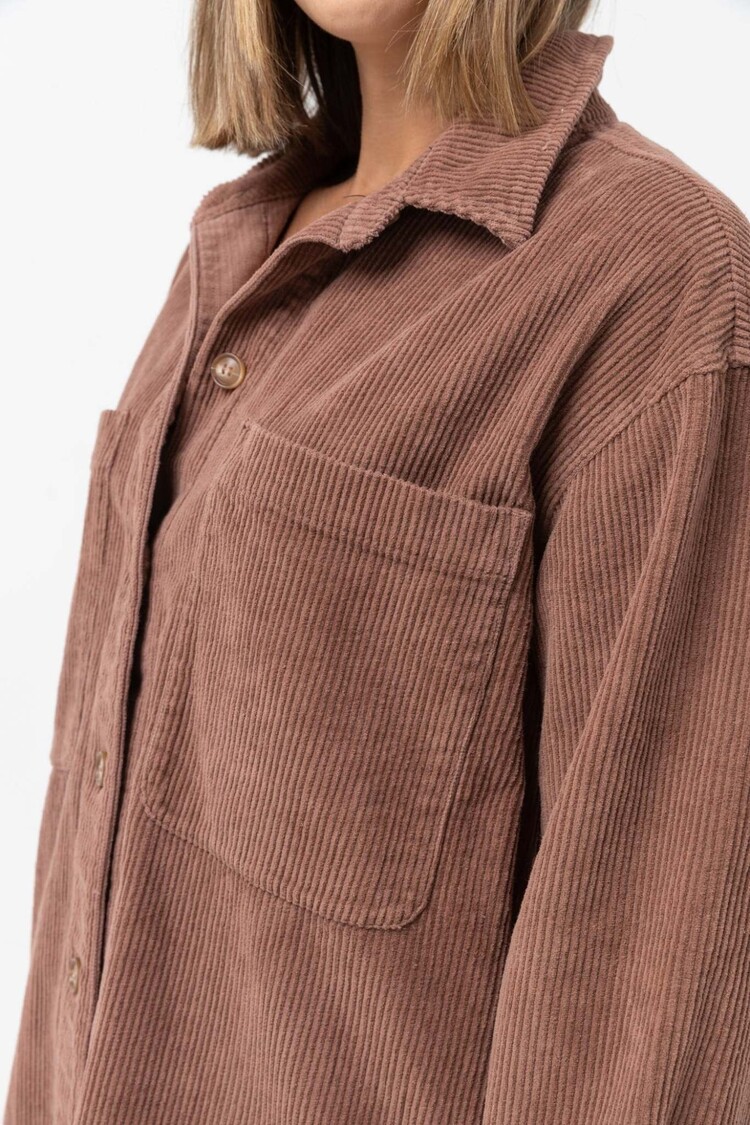 Rhythm Corduroy Oversized Shacket Chocolate