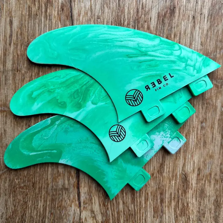 Rebel Fin Co. Recycled Marble fins - Thruster FCS -  Green