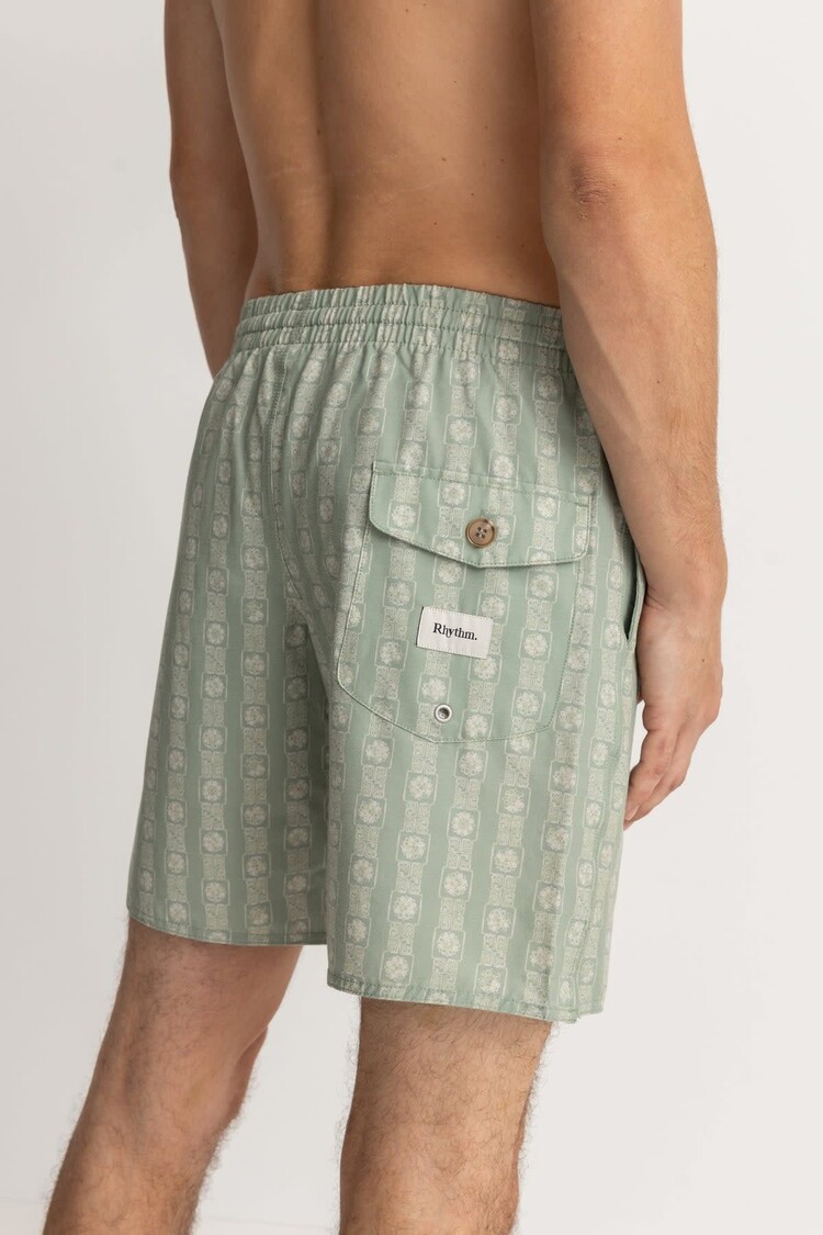 Rhythm Tile Stripe Beach Short Sage