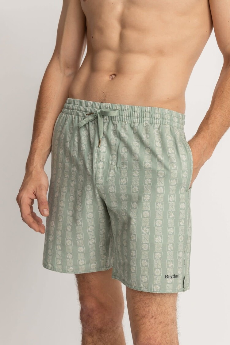 Rhythm Tile Stripe Beach Short Sage