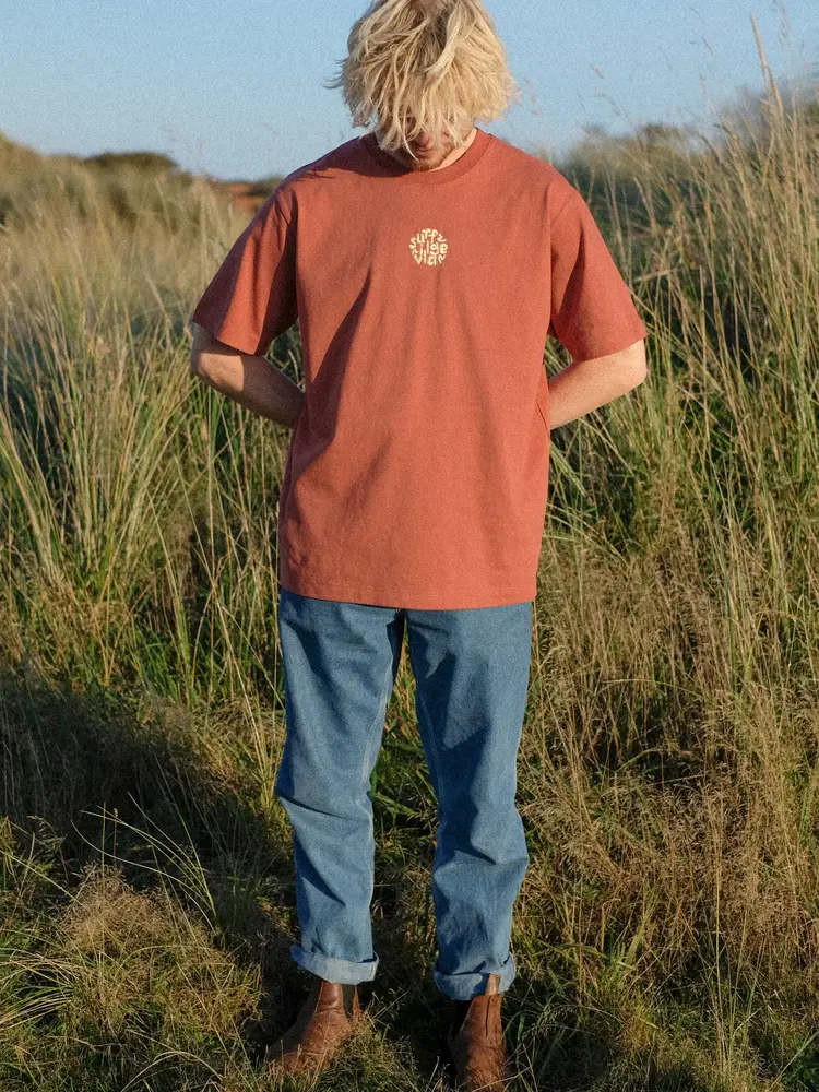 Surfvillage Embroided Circle Tee - Terra