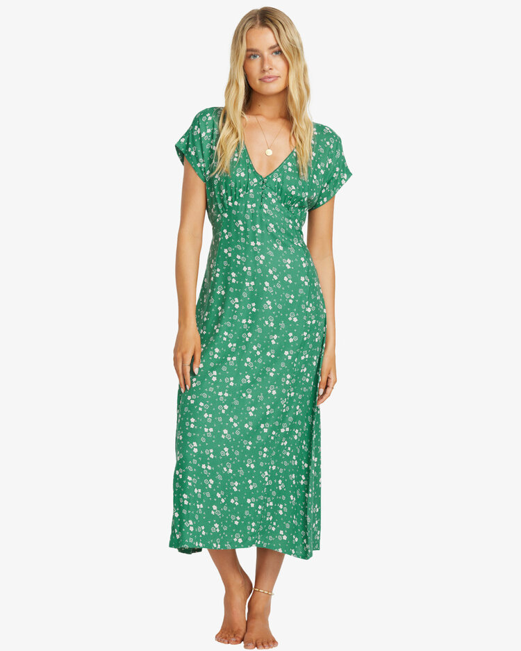 Billabong Bright Skies Midi Dress Island Green
