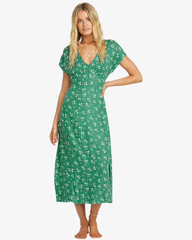 Billabong Bright Skies Midi Dress Island Green