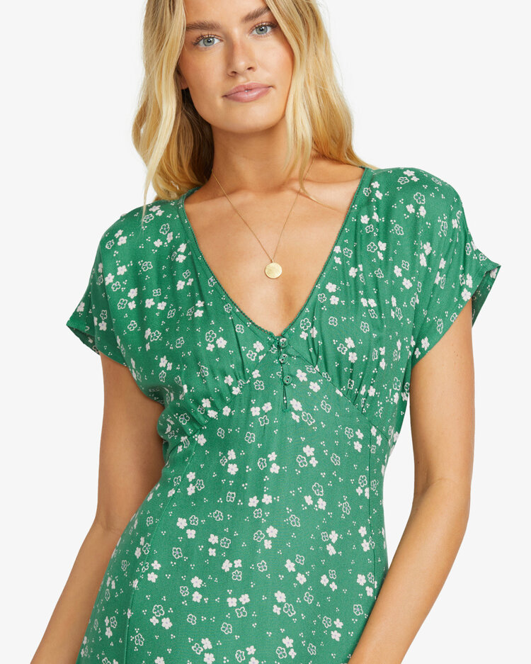 Billabong Bright Skies Midi Dress Island Green
