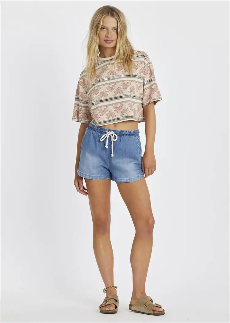 Sisstr Sunrise Session Ss Knit Top - Natural