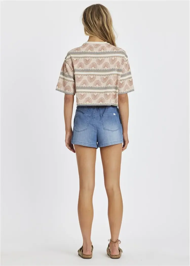 Sisstr Sunrise Session Ss Knit Top - Natural