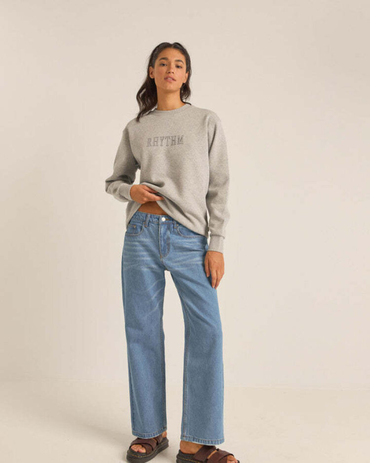 Rhythm Flagship Boyfriend Fleece Crew Grey heather