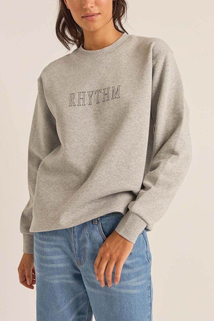 Rhythm Flagship Boyfriend Fleece Crew Grey heather