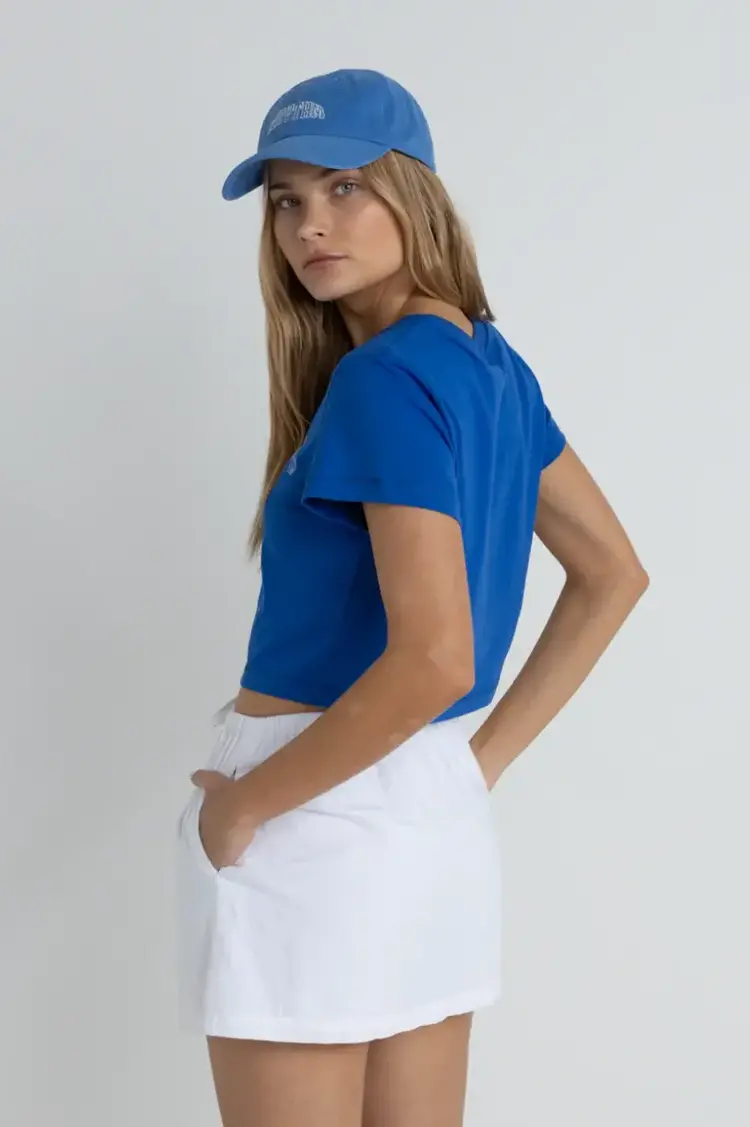 Rhythm Rhythm Flower Crop Crew Tee Blue