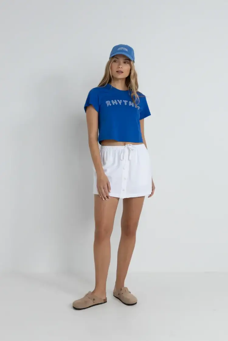 Rhythm Rhythm Flower Crop Crew Tee Blue