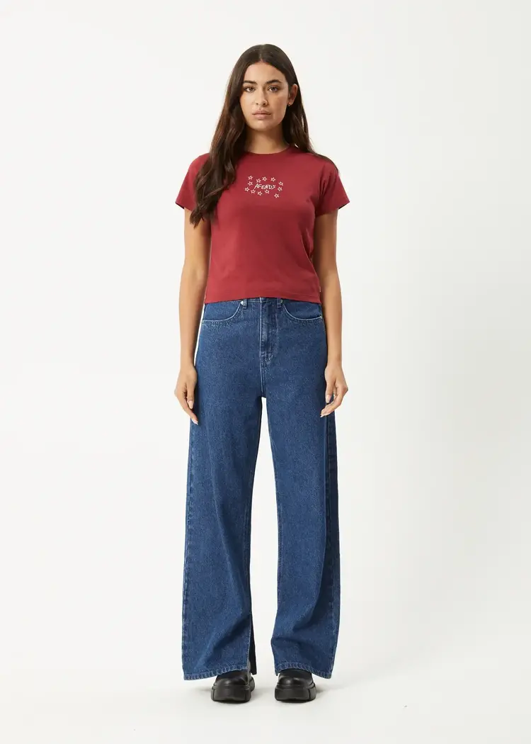 Afends Lucky Baby Tee Burgundy