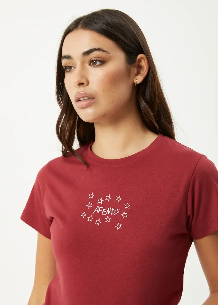Afends Lucky Baby Tee Burgundy