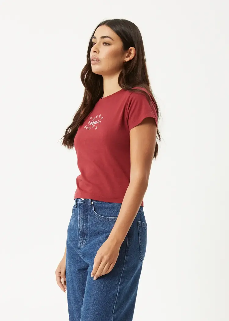 Afends Lucky Baby Tee Burgundy