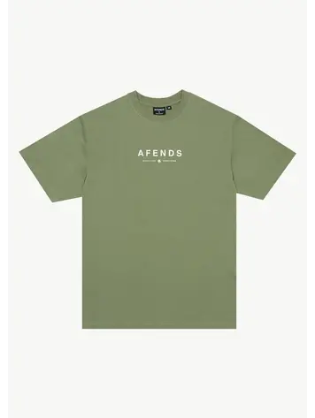 Afends Thrown Out Tee Oil green