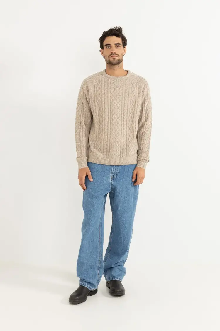 Rhythm Mohair Fishermans Knit Oatmeal