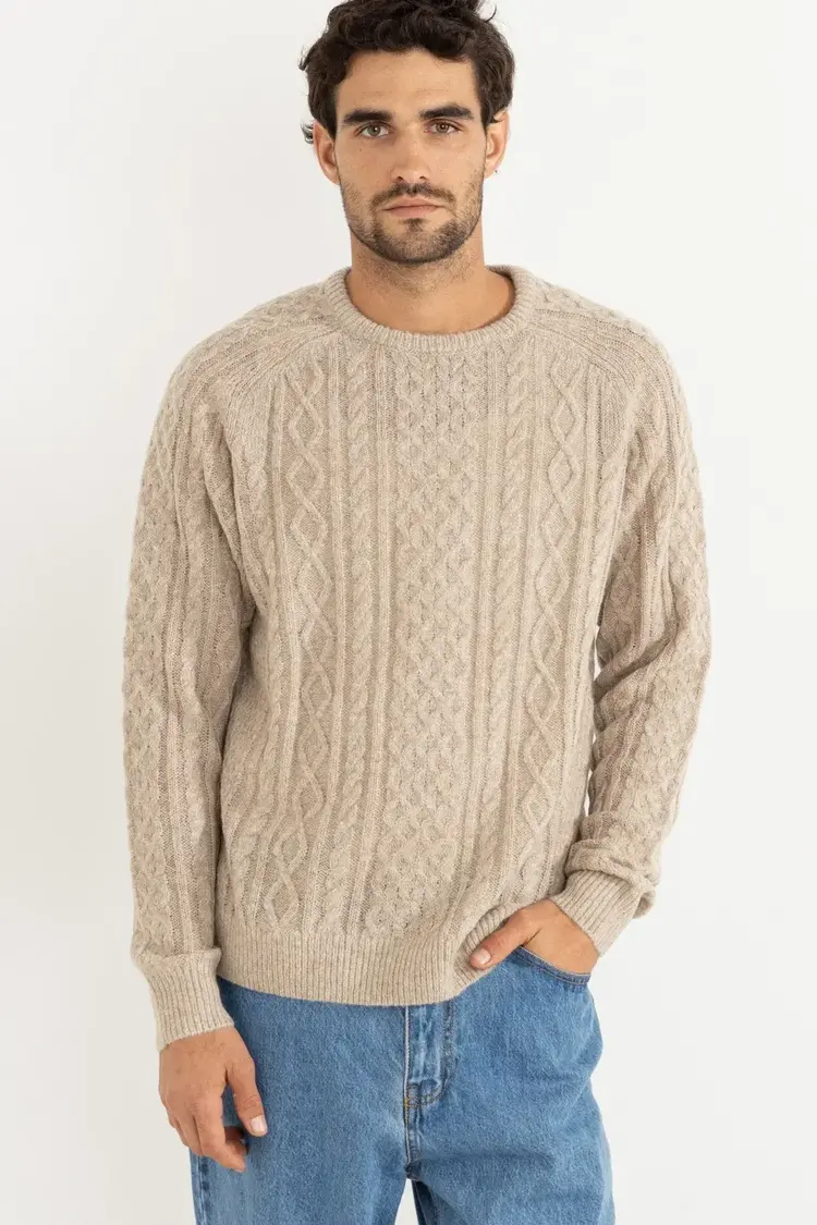 Rhythm Mohair Fishermans Knit Oatmeal