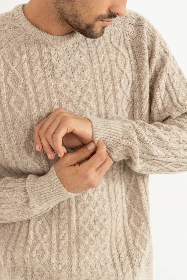 Rhythm Mohair Fishermans Knit Oatmeal