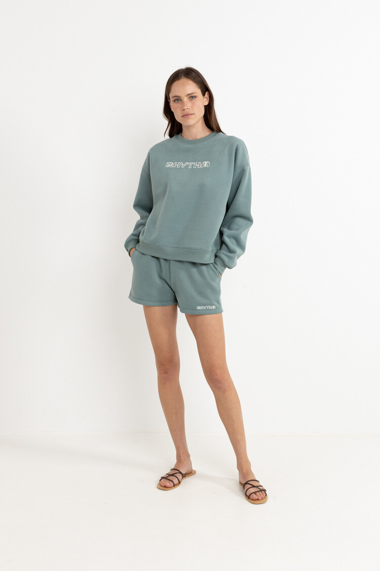 Rhythm Logo Crew Neck Fleece Sage