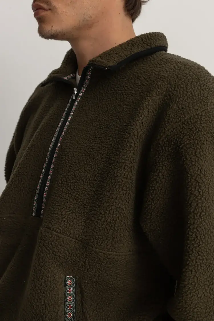 Rhythm Sherpa Pullover Olive