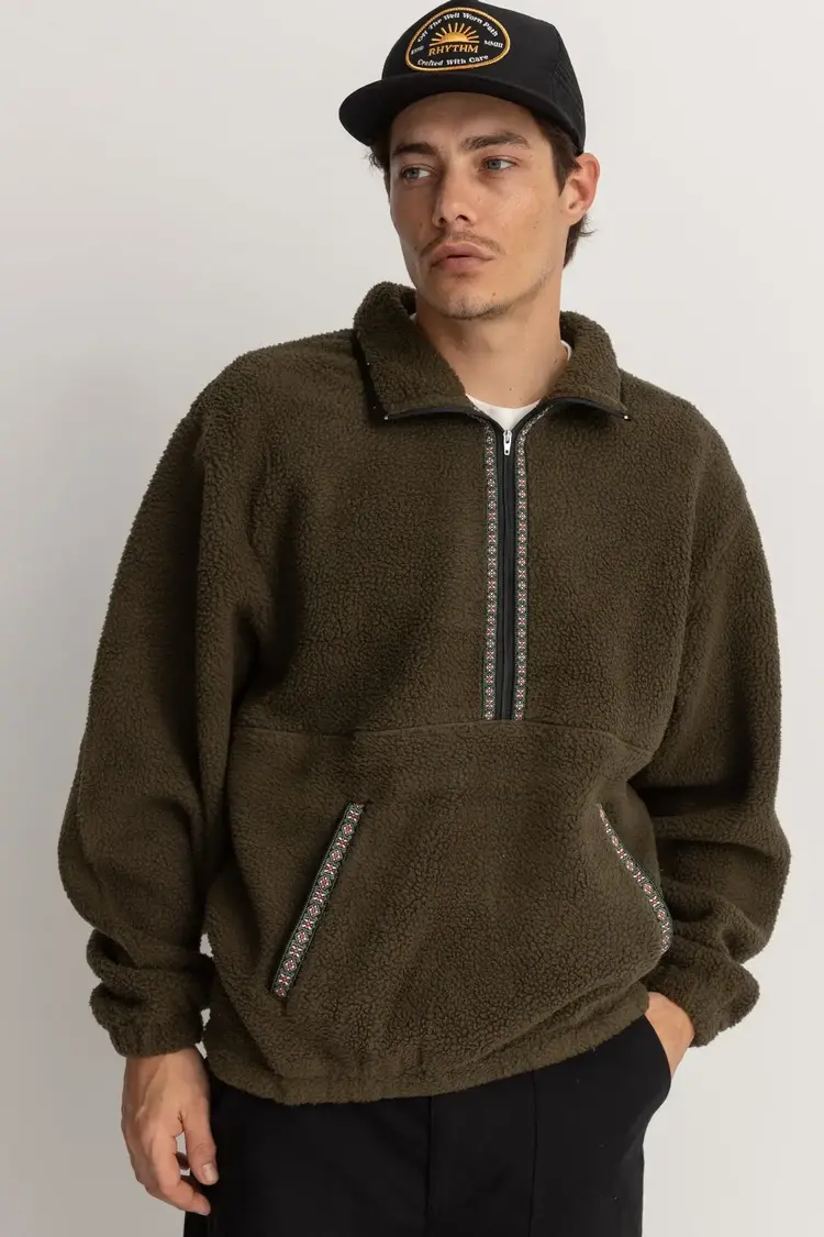 Rhythm Sherpa Pullover Olive
