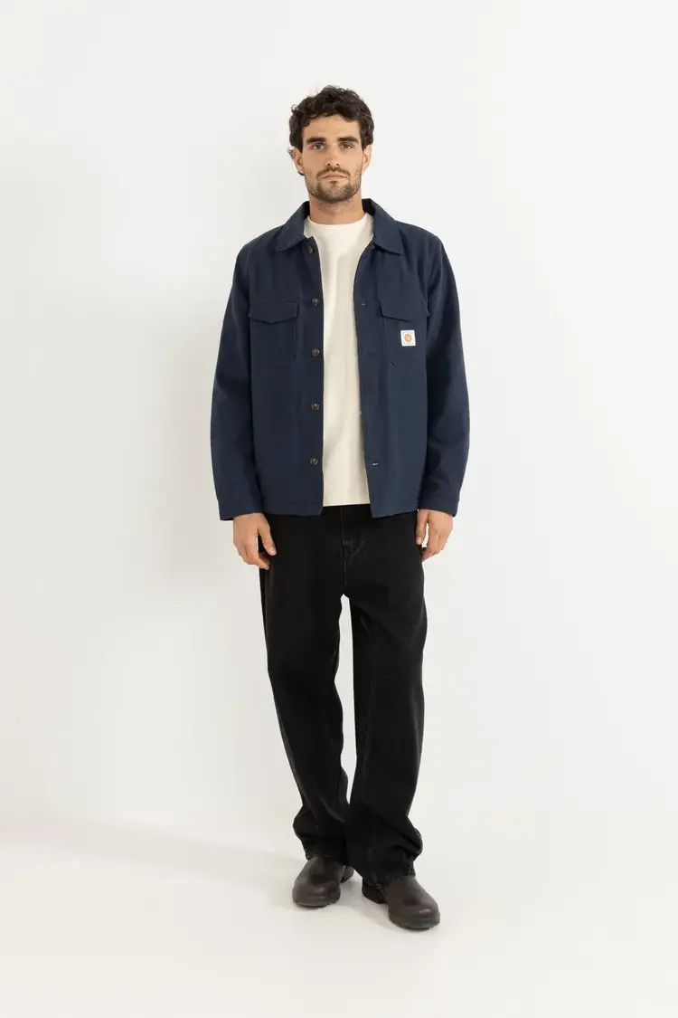 Rhythm Sherpa Lined Work Shirt Navy