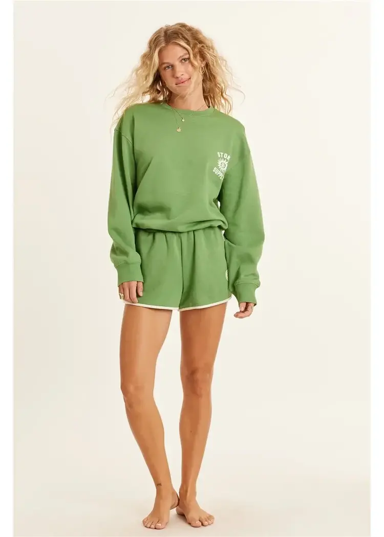 Sisstr Lucia Ls Fleece Crew Palm