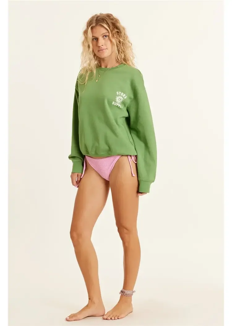 Sisstr Lucia Ls Fleece Crew Palm