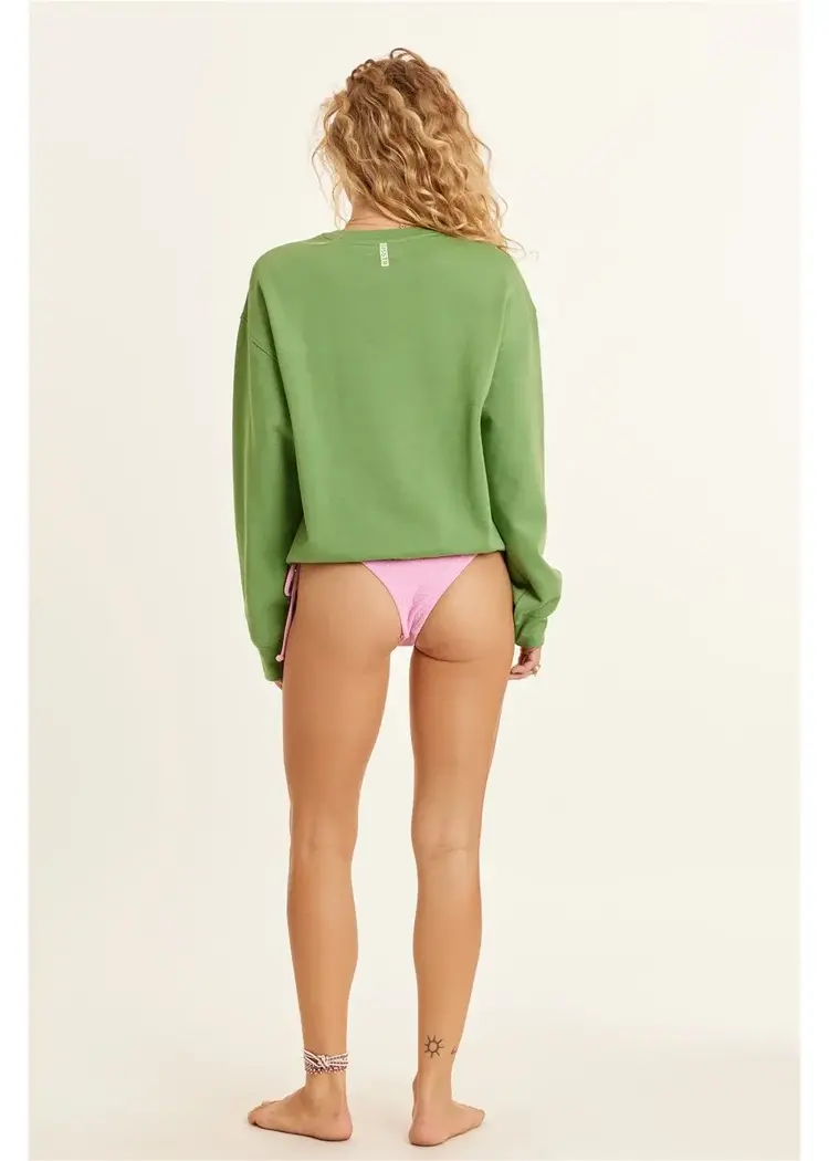 Sisstr Lucia Ls Fleece Crew Palm