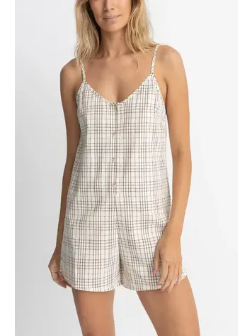 Rhythm Rumi Check Romper Natural