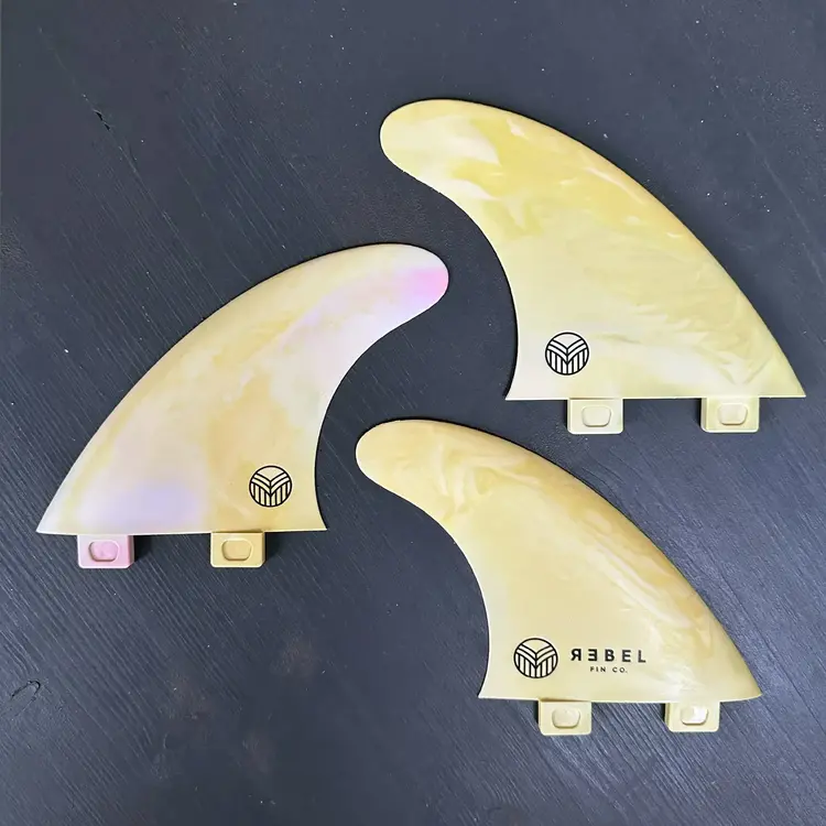 Rebel Fin Co. Recycled Marble fins - Thruster FCS - Golden Reef