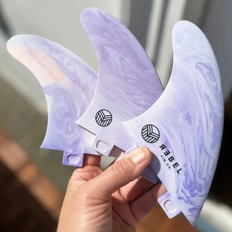 Rebel Fin Co. Recycled Marble fins - Thruster FCS - Lavender Clouds