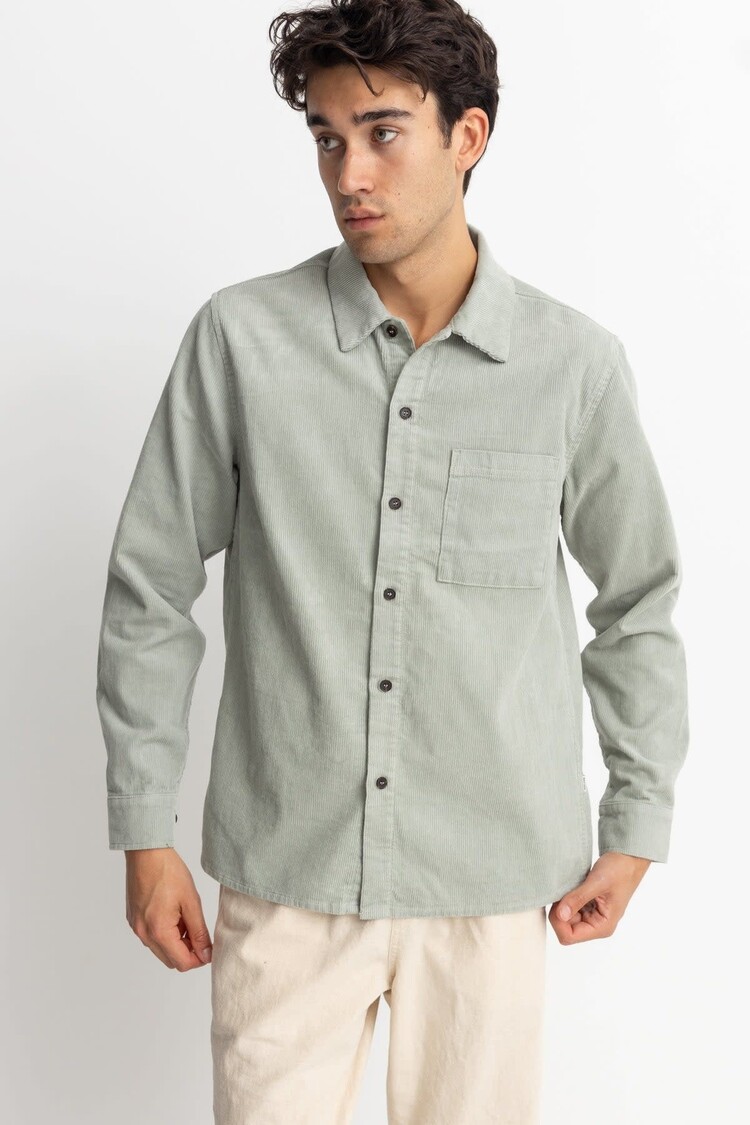 Rhythm Corduroy Ls Shirt Seafoam