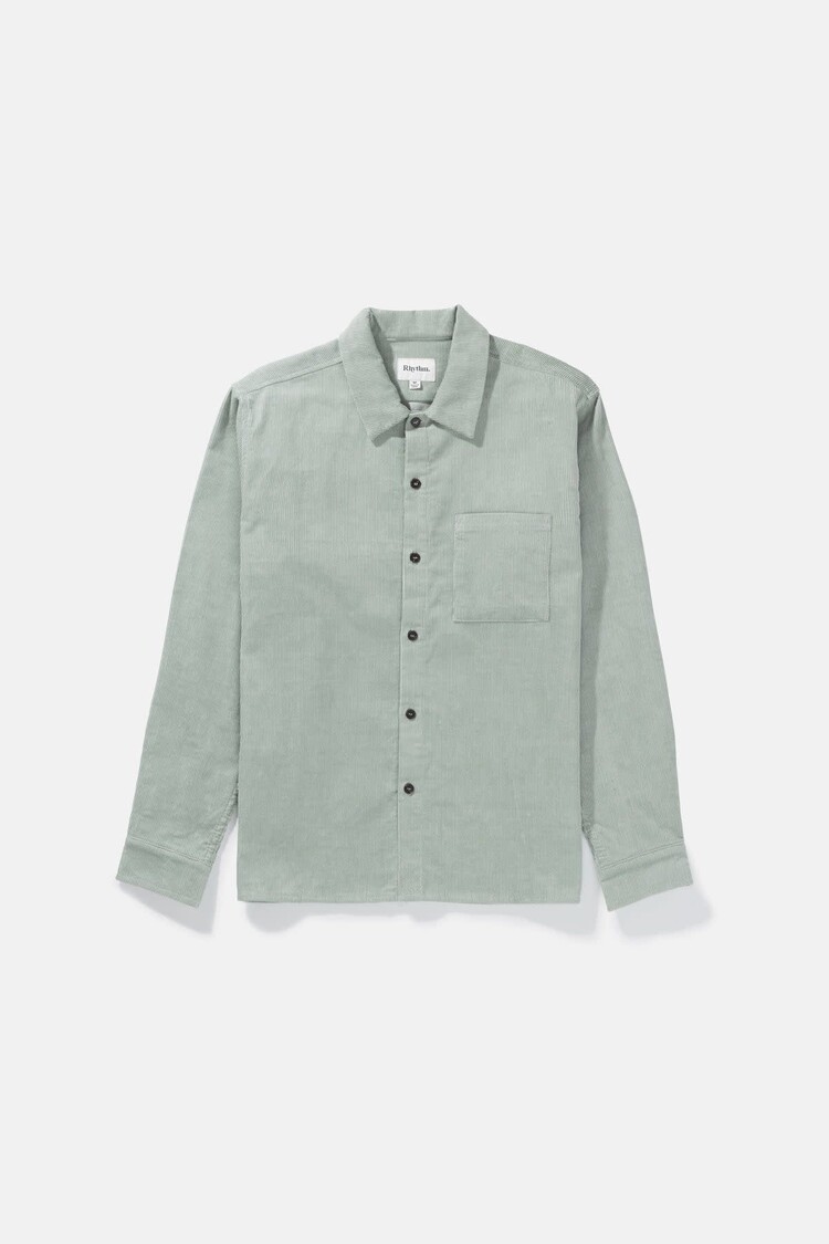 Rhythm Corduroy Ls Shirt Seafoam