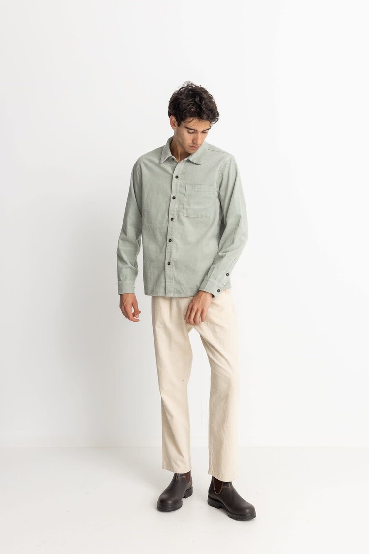 Rhythm Corduroy Ls Shirt Seafoam