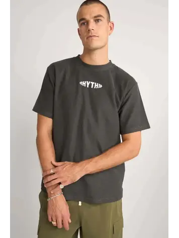 Rhythm Terry Contrast Stitch Tee Black