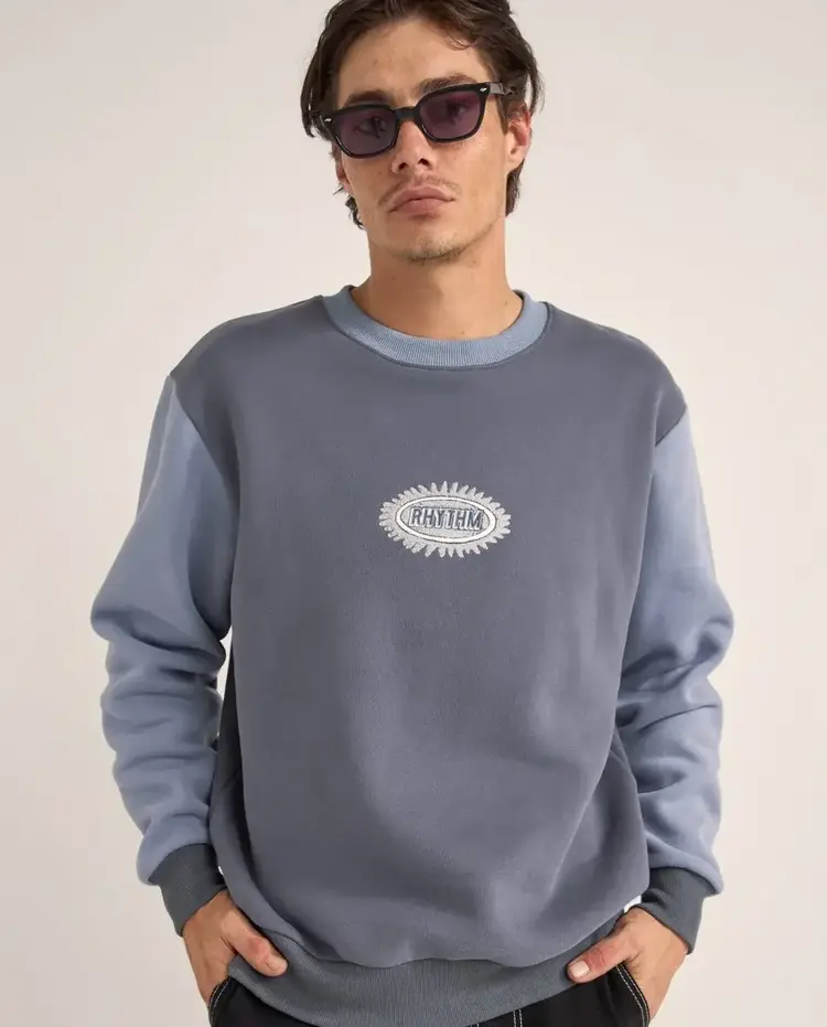 Rhythm Ellipse Sun Fleece Crew Blue