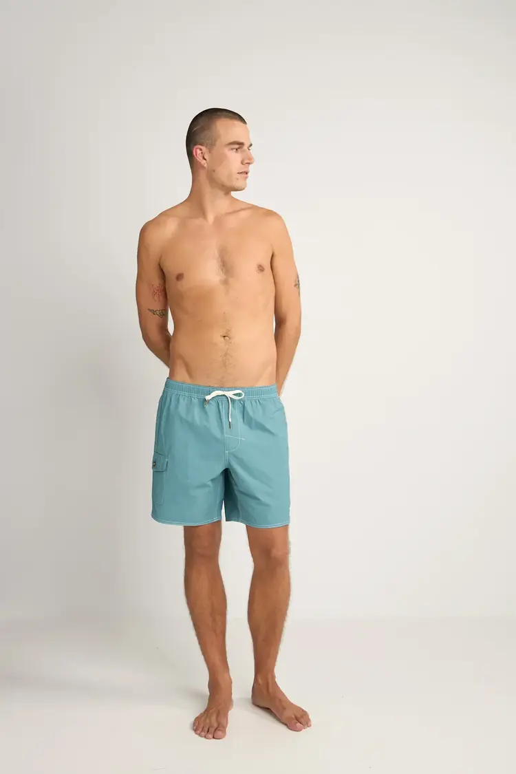 Rhythm Patch Beach Short Blue