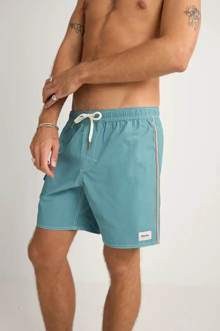 Rhythm Patch Beach Short Blue