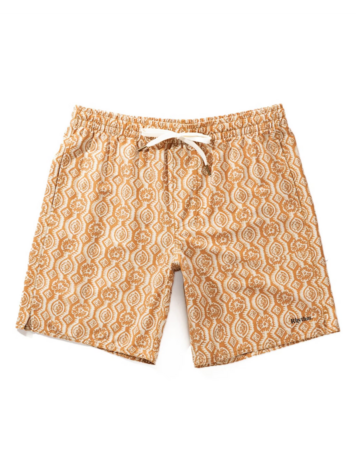 Rhythm Floral Stripe Beach Short Butterscotch