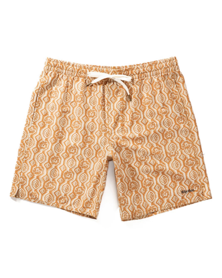 Rhythm Floral Stripe Beach Short Butterscotch