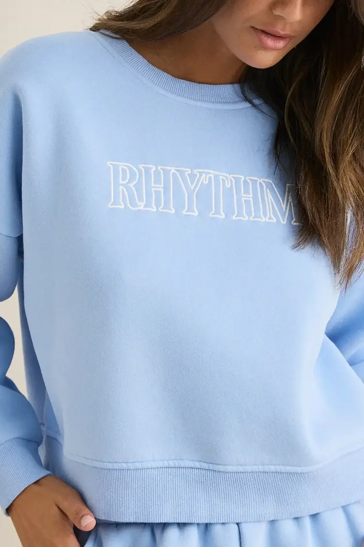 Rhythm Rhythm Slouchy Crew Neck Fleece Sky
