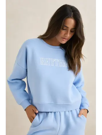 Rhythm Rhythm Slouchy Crew Neck Fleece Sky