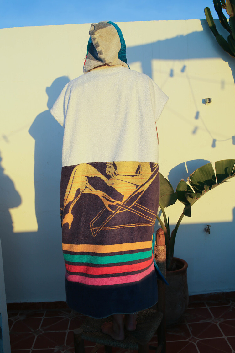 Pray For Waves Friendly Poncho Deep Blue
