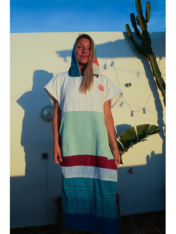 Pray For Waves Friendly Poncho Deep Blue