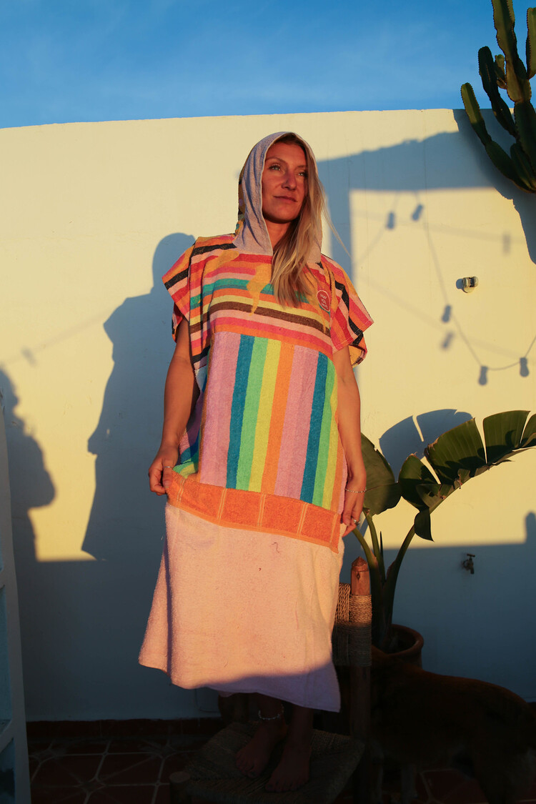 Pray For Waves Friendly Poncho Golden Hour