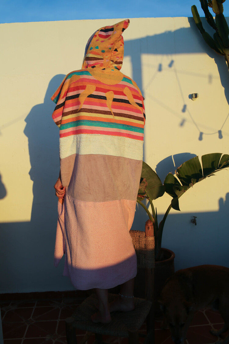 Pray For Waves Friendly Poncho Golden Hour